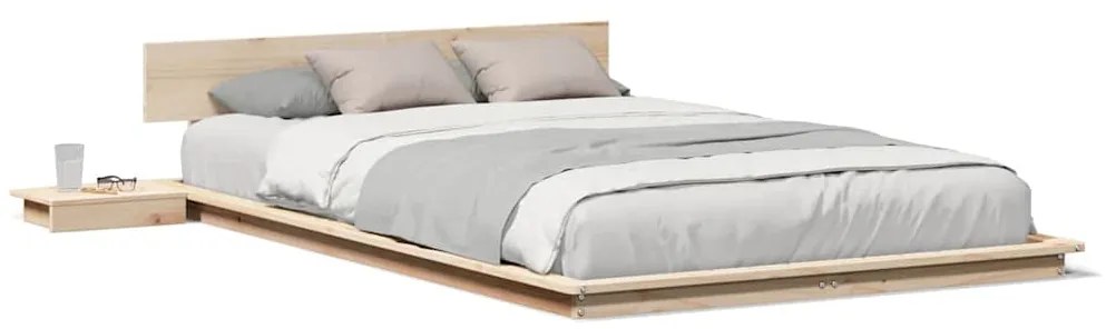 vidaXL Σκελετός Κρεβατιού Καφέ 140 x 190 cm ξύλο