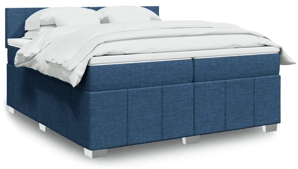 ΚΡΕΒΑΤΙ BOXSPRING ΜΕ ΣΤΡΩΜΑ ΜΠΛΕ 200X200 ΕΚ. ΥΦΑΣΜΑΤΙΝΟ 3287174