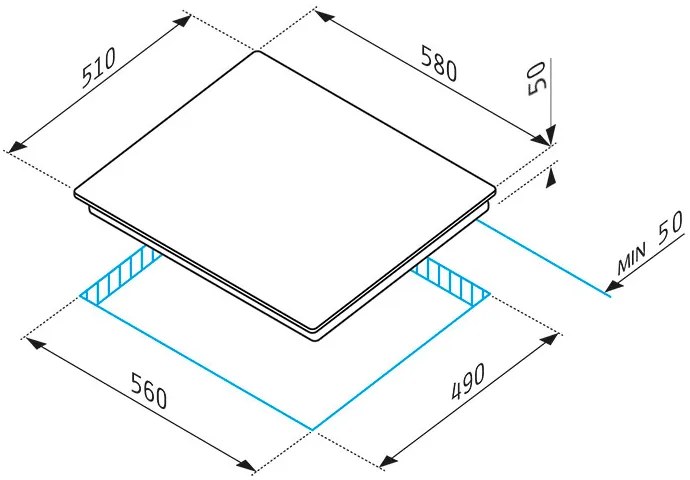 Κεραμική Εστία Pyramis PHC61510FMW Λευκή Αφής χωρίς Πλαίσιο