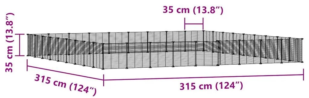vidaXL Κλουβί Κατοικίδιων με 36 Πάνελ + Πόρτα Μαύρο 35 x 35εκ Ατσάλινο