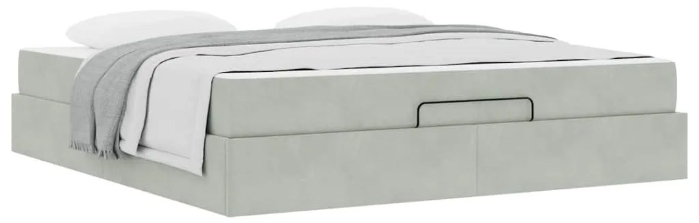 vidaXL Σκελετός Κρεβατιού Ανοιχτό γκρι 180 x 200 cm Βελούδο