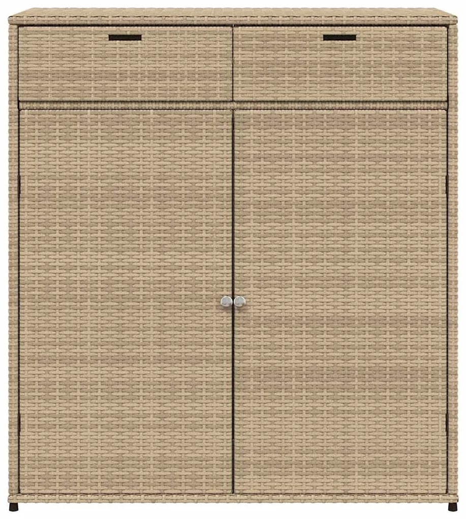 vidaXL Ντουλάπι Αποθήκευσης Κήπου Beige 105x55x113 εκ. Συνθετικό Ρατάν