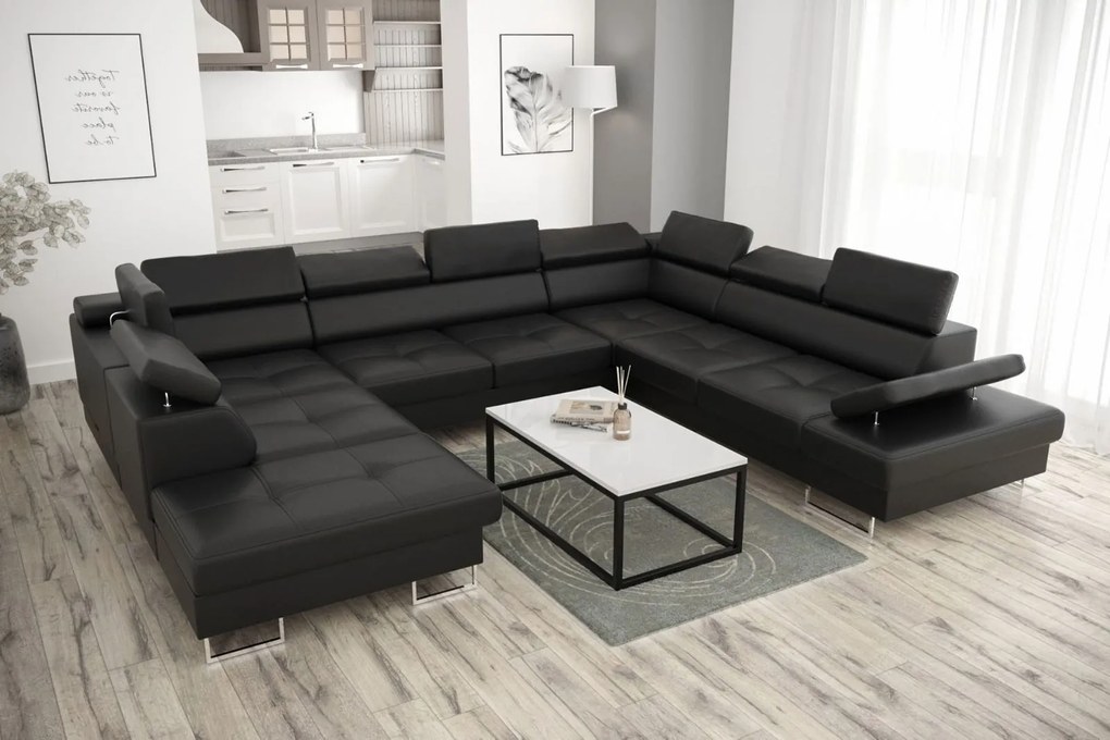 Γωνιακός καναπές Gelito Max I LTHR-Mauro-Δεξιά