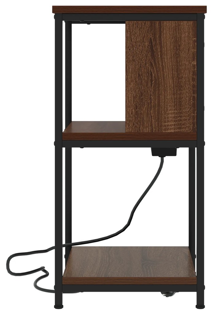 vidaXL Κομοδίνο Καφέ δρυς 38 x 31 x 61 εκ Επεξεργασμένο ξύλο