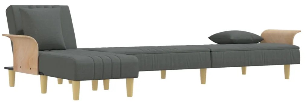 Καναπές Κρεβάτι Γωνιακός Σκ. Γκρι 279x140x70 εκ. Υφασμάτινος - Γκρι