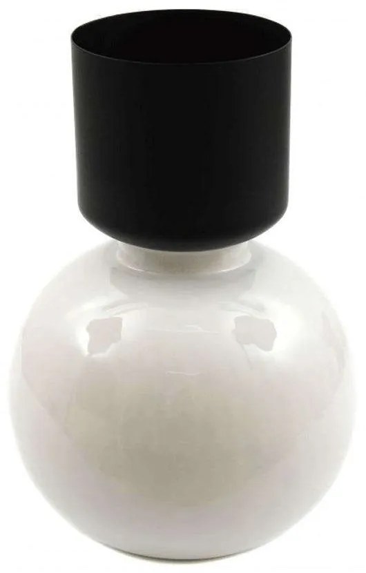 Βάζο Monochrome 014.TJN0431 26cm White-Black Metal