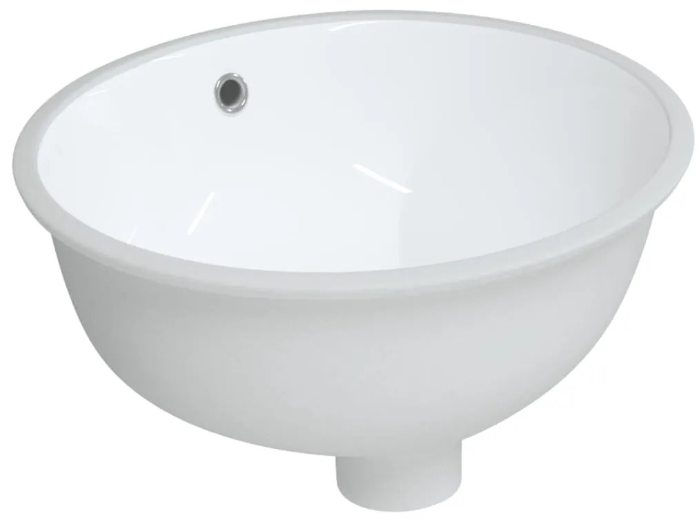 vidaXL Νιπτήρας Μπάνιου Οβάλ Λευκός 38,5 x 33,5 x 19 εκ. Κεραμικός