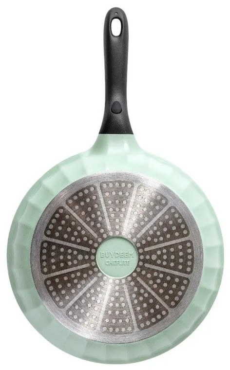 BUYDEEM CP151, 25 cm, Γυάλινο καπάκι, Χυτό αλουμίνιο, Χωρίς PFOA, Αντικολλητική επίστρωση, Πράσινο