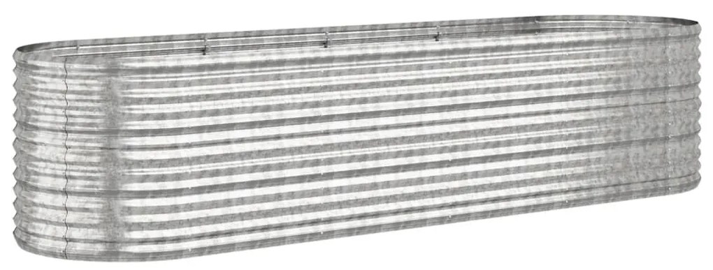 vidaXL Ζαρντινιέρα Ασημί 296x80x68 εκ. Γαλβανισμένος χάλυβας