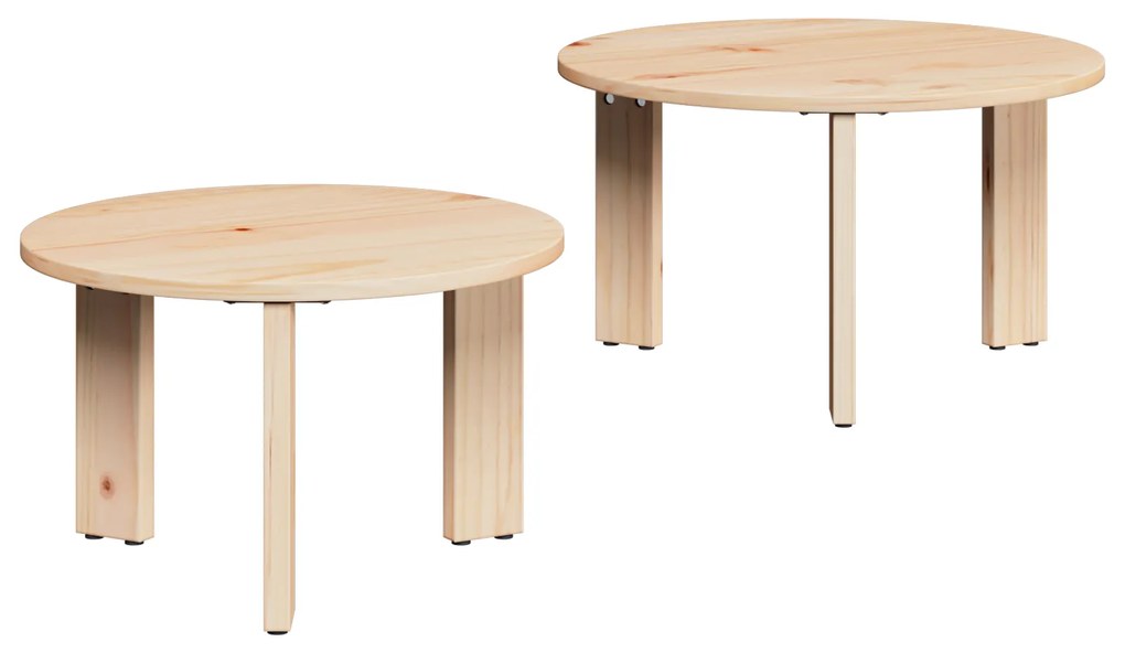 vidaXL Σετ Τραπεζιού Για Καφέ 2 pcs Φυσικό 47.5 x 47.5 x 27 εκ.