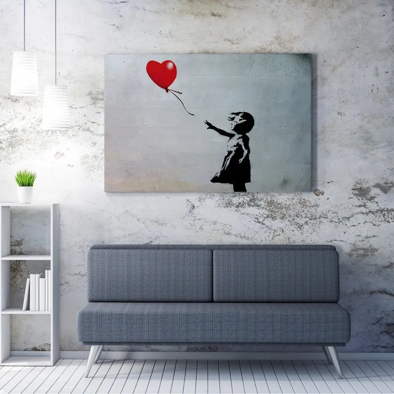 Διακοσμητικός πίνακας Wallxpert 966BRS1111, The girl with the balloon by Banksy, 50x70 cm, Πολύχρωμος