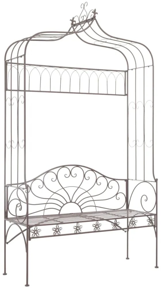 vidaXL Παγκάκι Κήπου Αντικέ Καφέ 122 εκ. Σιδερένιο