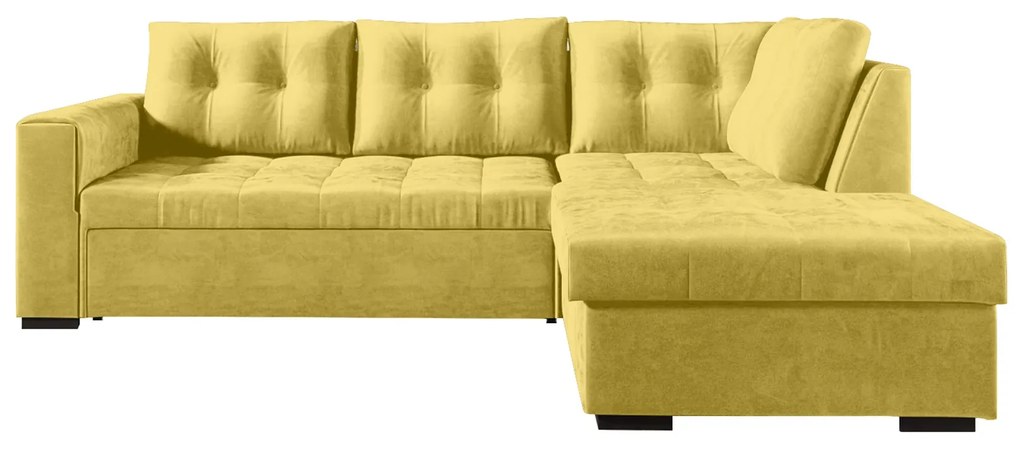 Γωνιακός Καναπές Κρεβάτι Verano Μουσταρδί με αποθηκευτικό χώρο 247x174x88cm - Δεξιά Γωνία - TED4589
