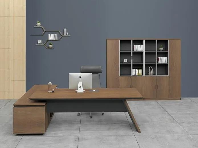 Τραπέζι γραφείου Mesa F104, Με συρτάρια, Γωνιακός, Αριθμός συρταριών: 2, 76x200x200cm, Μαύρο, Άγρια δρυς | Epipla1.gr