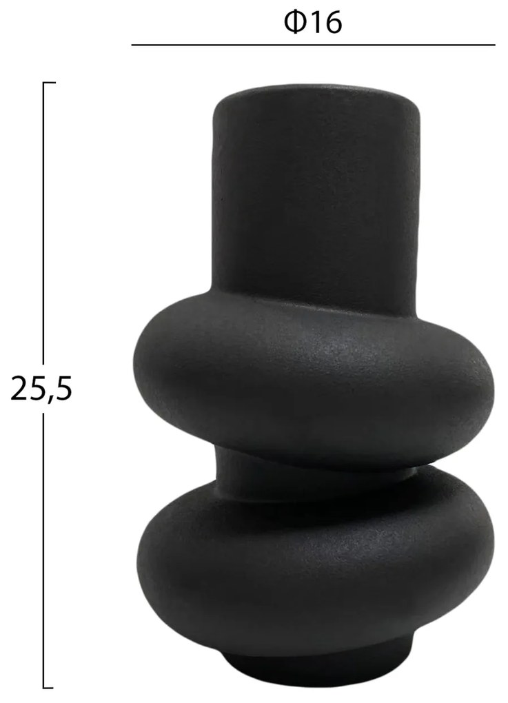 ΕΠΙΤΡΑΠΕΖΙΟ ΚΕΡΑΜΙΚΟ ΔΙΑΚΟΣΜΗΤΙΚΟ ROOK HM4627.02 ΜΑΥΡΟ ΜΑΤ Φ16x25,5Υεκ (1 Τεμμάχια)