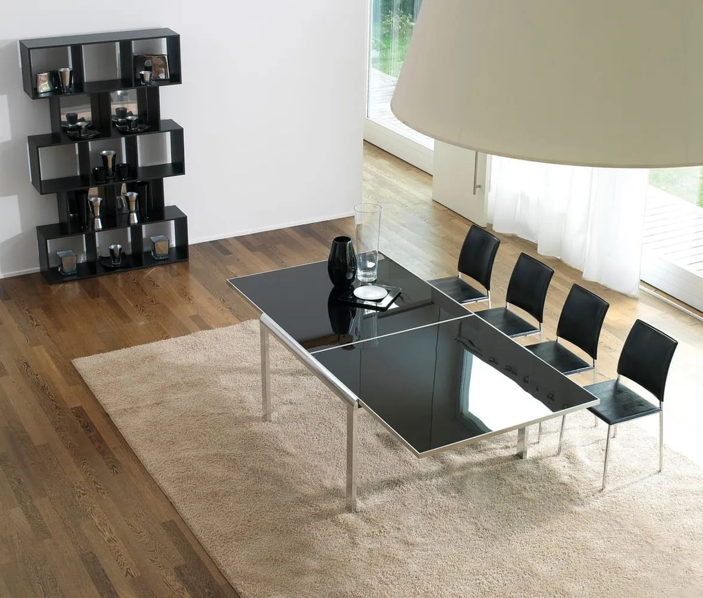 Τραπέζι Varnished aluminium Clarance 123-246x123x75 - smoked oak