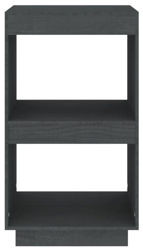 vidaXL Βιβλιοθήκη Γκρι 40 x 35 x 71 εκ. από Μασίφ Ξύλο Πεύκου