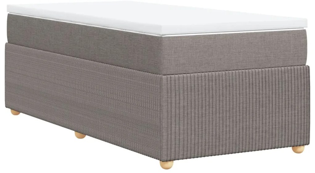 vidaXL Κρεβάτι Boxspring με Στρώμα Taupe 80x200 εκ. Υφασμάτινο