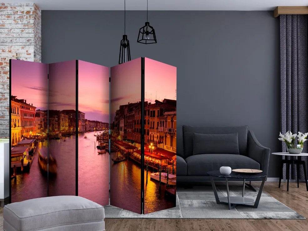 Διαχωριστικό με 5 τμήματα - City of lovers, Venice by night III [Room Dividers]