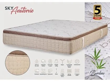 KS Strom Στρώμα Ύπνου Διπλό Ανατομικό 150x200 (πλάτος 141-150) Sky Anatomic Βamboo Με Ανώστρωμα KS STROM BEST-25303065