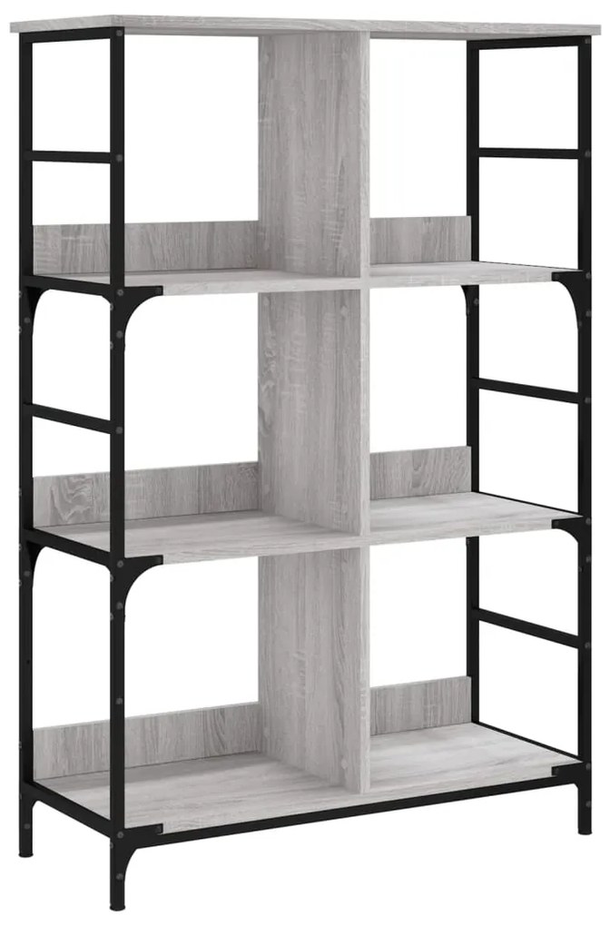 vidaXL Βιβλιοθήκη Γκρι Sonoma 78,5x33x117,5 εκ. Επεξεργασμένο Ξύλο