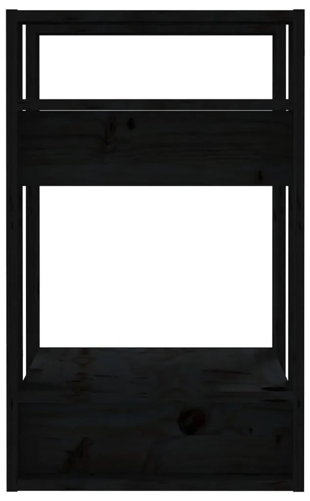 vidaXL Βιβλιοθήκη/Διαχωριστικό Χώρου Μαύρο 41x35x57 εκ. Μασίφ Πεύκο