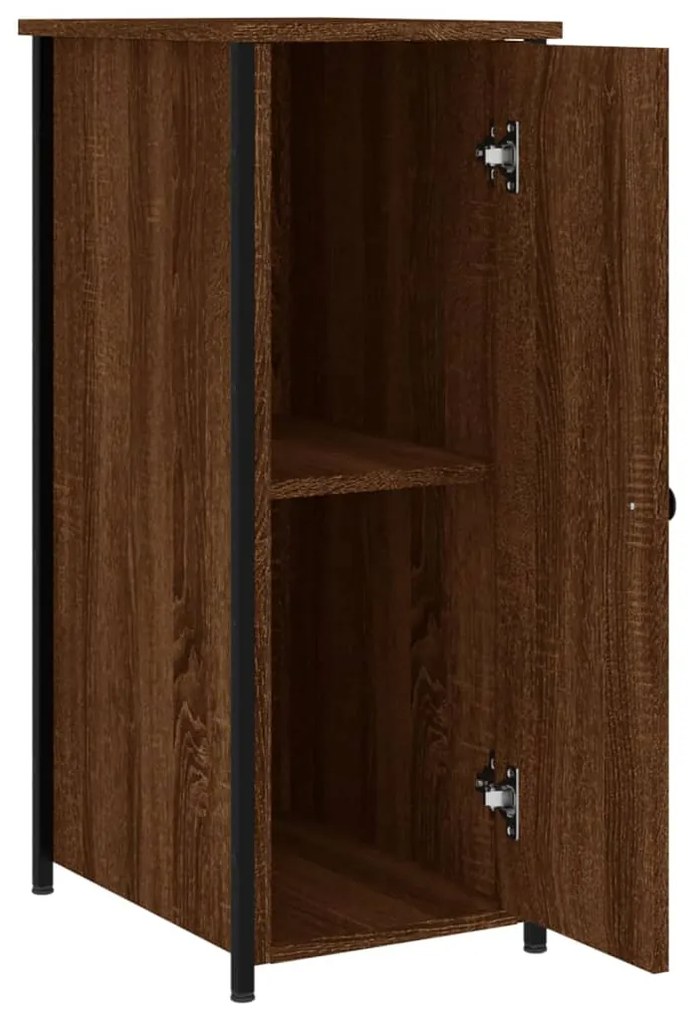 vidaXL Κομοδίνα 2 τεμ. Καφέ Δρυς 32x42x80 εκ. Επεξεργασμένο Ξύλο