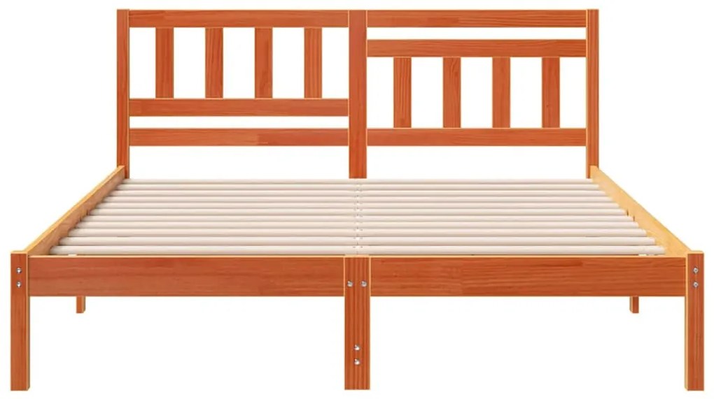 vidaXL Σκελετός Κρεβατιού Καφέ κεριού 140 x 200 cm Μασίφ ξύλο πεύκου