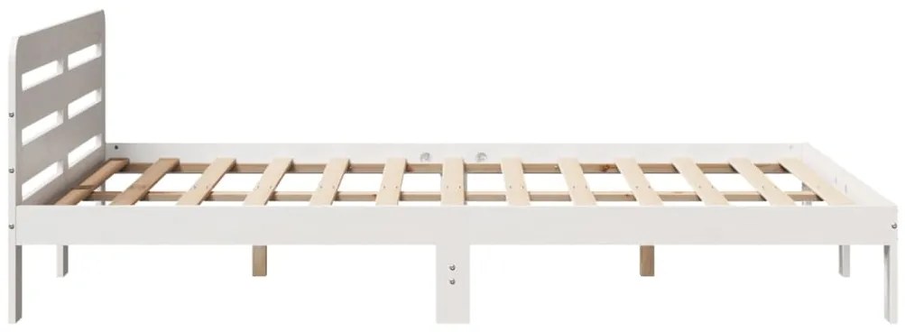 vidaXL Σκελετός Κρεβ. Χωρίς Στρώμα Λευκό 135x190 εκ Μασίφ Πεύκο