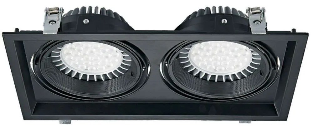 Σποτ Χωνευτό Διπλό VK/03116/2/B 32,5x17,5x4.5cm 2xGU10/G53 50W Black VKLed Ορθογώνιο