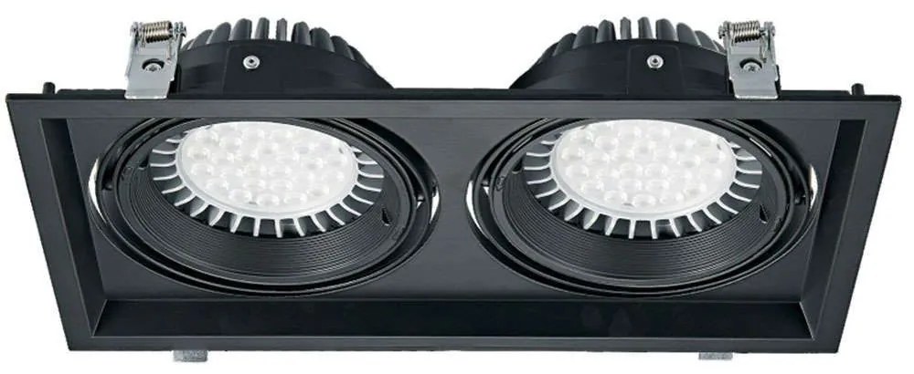 Σποτ Χωνευτό Διπλό VK/03116/2/B 32,5x17,5x4.5cm 2xGU10/G53 50W Black VKLed Rectangle