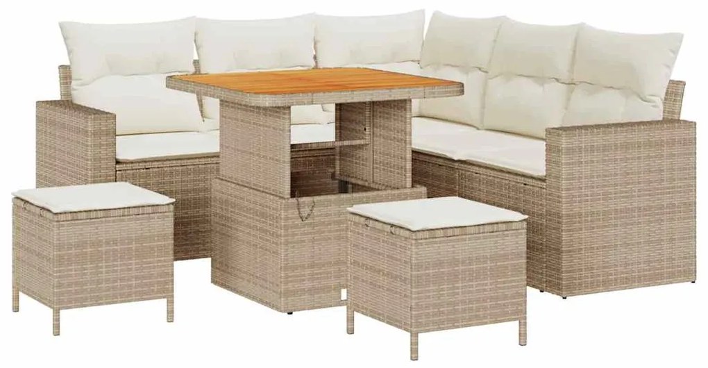 vidaXL Σετ Καναπέ Κήπου 8 pcs μπεζ και κρεμ 80 x 80 x 71 cm