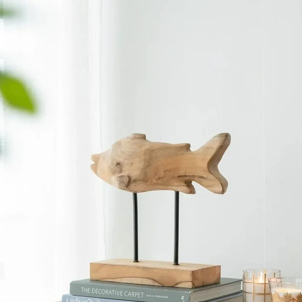 Artekko Fish Διακοσμητικό Γλυπτό Ψαριού Ξύλο/Μέταλλο (33.5x12x31)cm - 49932