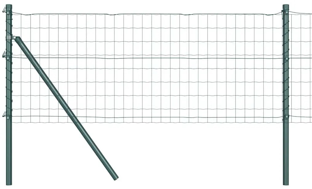 vidaXL Φράχτης με Στήλες. Πράσινο 0.8 x 10 m Ατσάλι