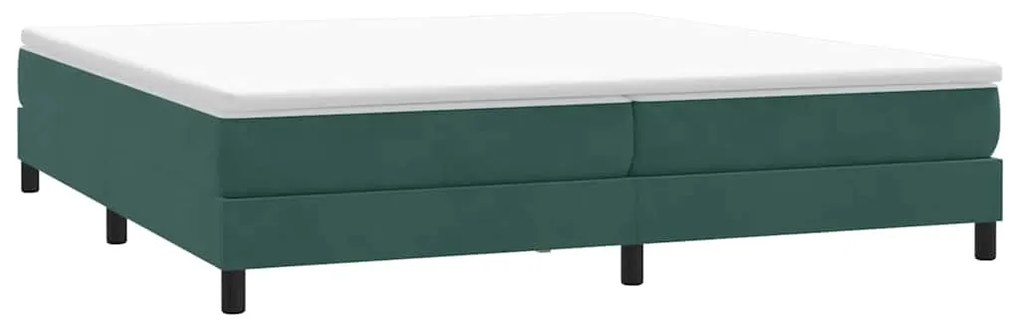 vidaXL Κρεβάτι Boxspring με Στρώμα Σκούρο Πράσινο 200x210εκ. Βελούδινο