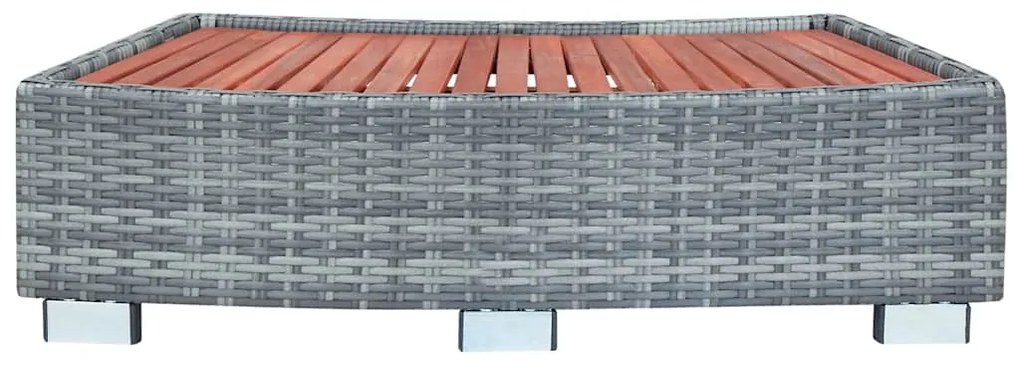 vidaXL Σκαλοπάτι για Σπα Γκρι 92 x 45 x 25 εκ. από Συνθετικό Ρατάν