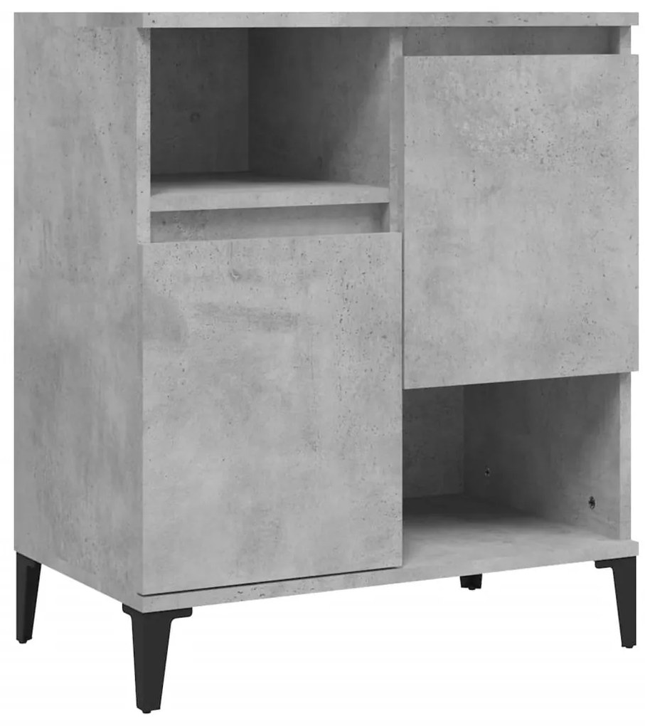 vidaXL Ντουλάπια 3 τεμ. Γκρι Σκυροδέματος 60x35x70 εκ. Επεξεργ. Ξύλο