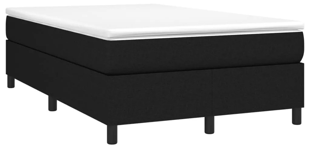 vidaXL Κρεβάτι Boxspring με Στρώμα Μαύρο 120x190 εκ. Υφασμάτινο