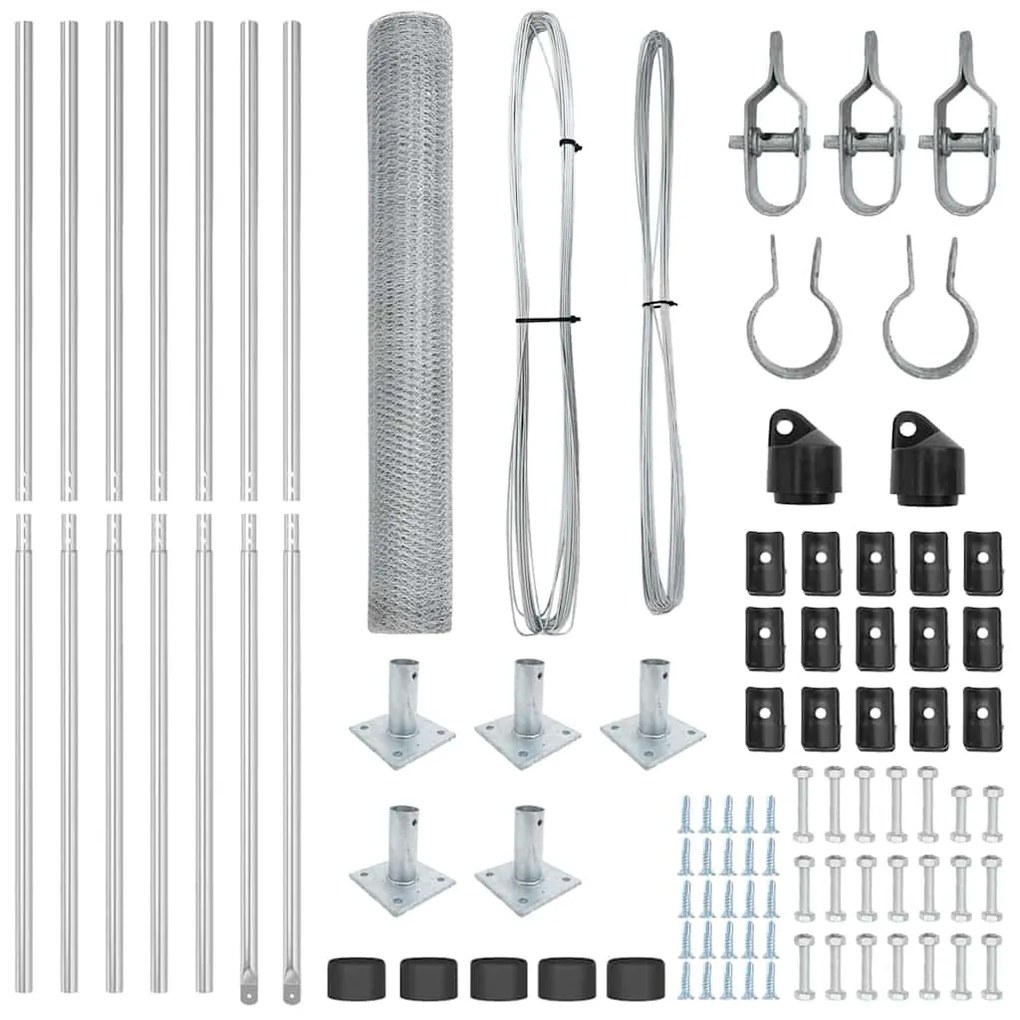vidaXL Στύλος Περιφράξεων Ασημί 10 x 1,2 μ (13 mm πλέγμα) Ατσάλι
