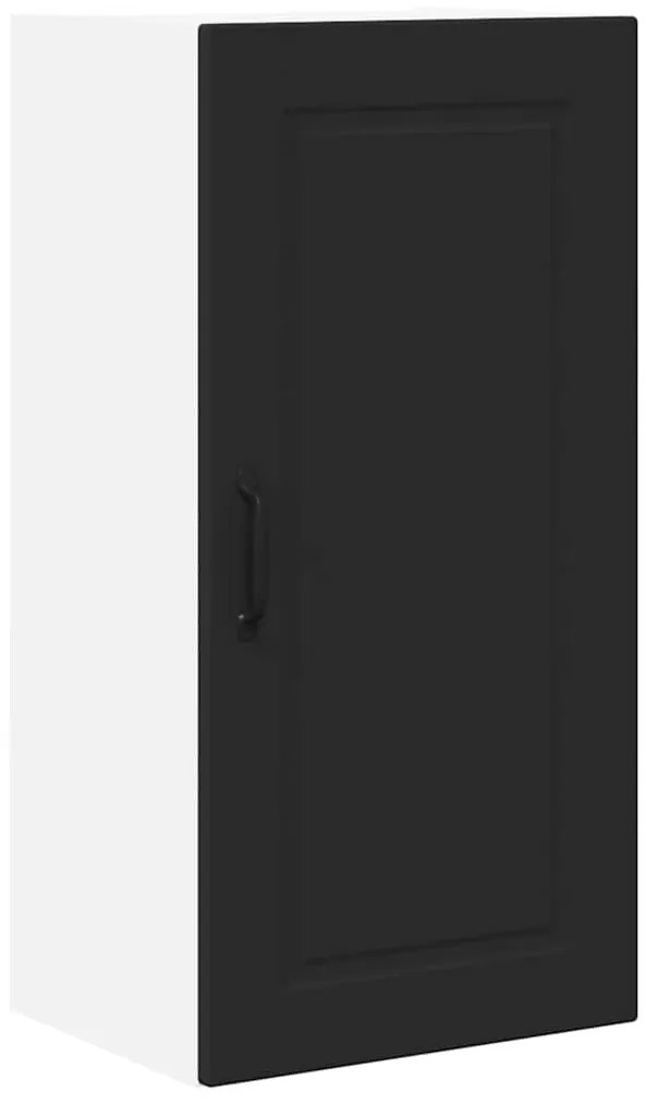 vidaXL Κρεμαστό ντουλάπι κουζίνας με ράφι Μαύρο 40 x 31 x 80 εκ.