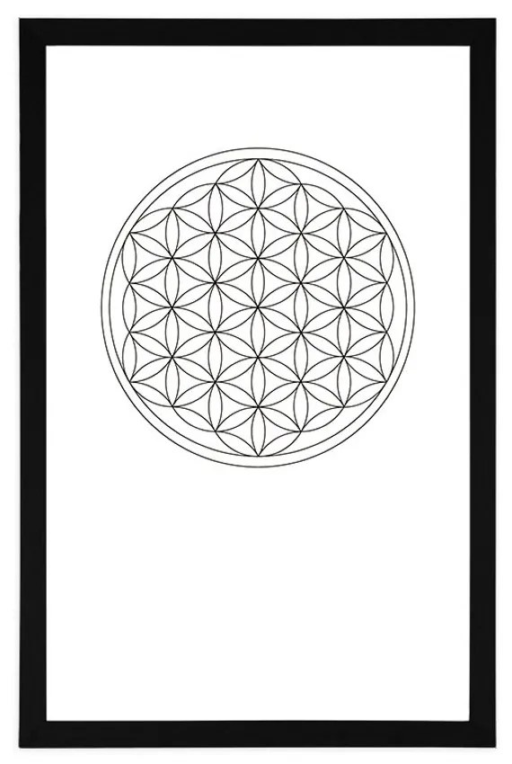 Αφίσα με παρπαστού Άσπρα και μαύρα Mandala - 40x60 white