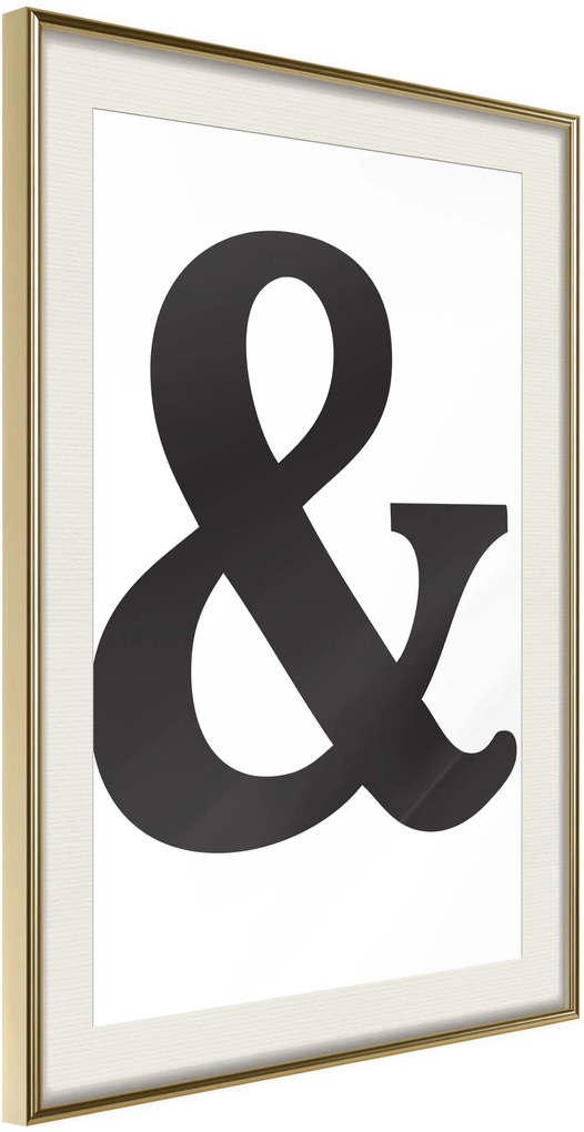 Αφίσα - Ampersand (Black) - 40x60 - Χρυσό - Με πασπαρτού