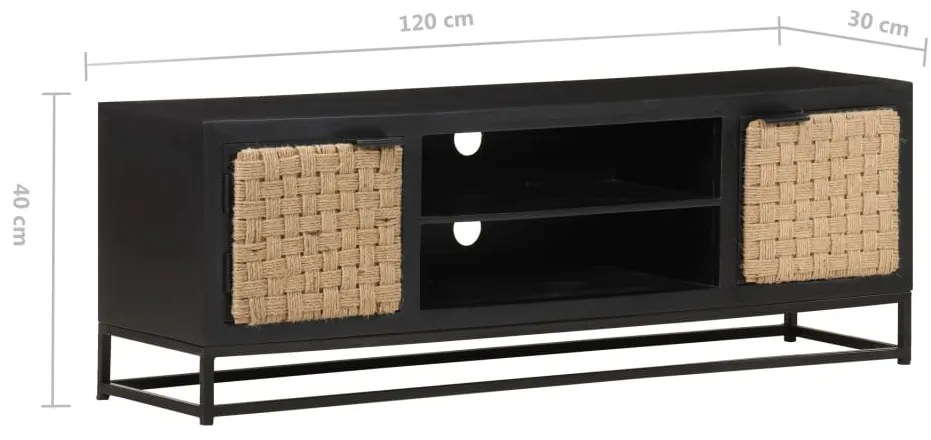 vidaXL Έπιπλο Τηλεόρασης 120 x 30 x 40 εκ. από Μασίφ Ξύλο Μάνγκο