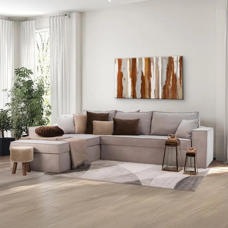 Γωνιακός Καναπές Olymp 3 Fylliana Taupe 280x210x80 εκ. 280x210x80 εκ.