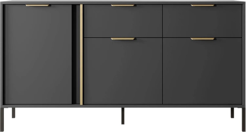 Μπουφές Lars ανθρακί με συρτάρια 153x81x40cm