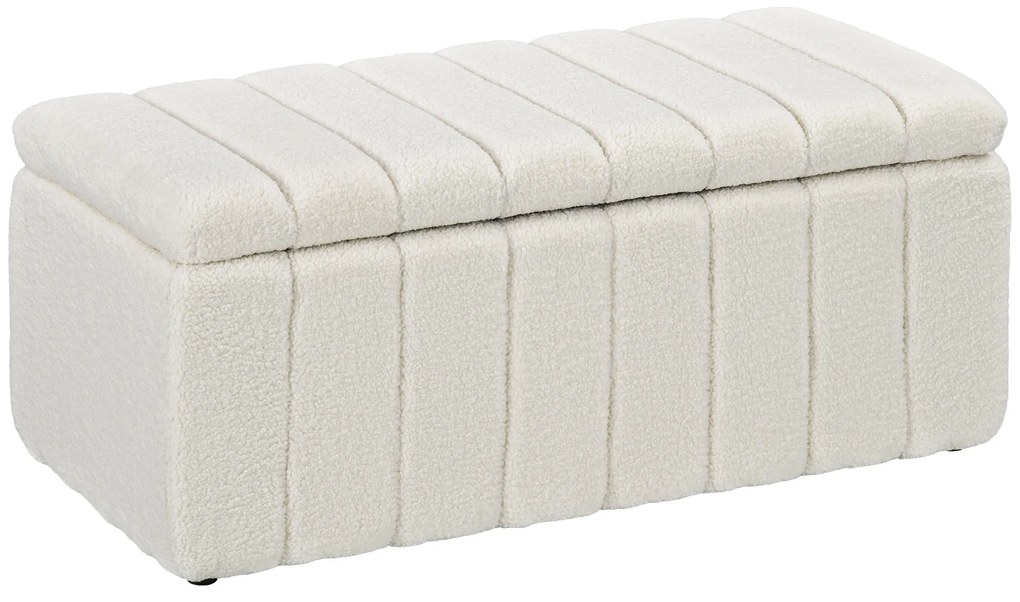 Ταπετσαρισμένη τραπεζαρίας, τραπεζαρία με αποθηκευτικό χώρο, χωρητικότητα έως 120kg, 102x45x46cm, Κρεμ λευκό