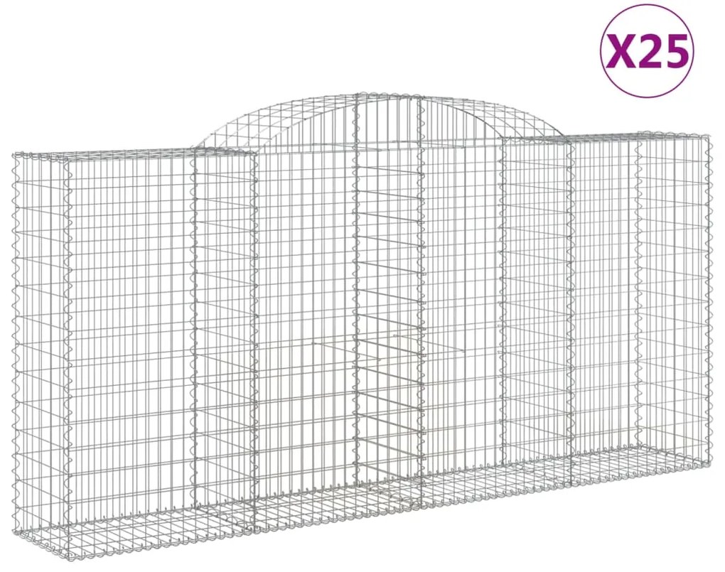 vidaXL Συρματοκιβώτια Τοξωτά 25 τεμ. 300x50x140/160 εκ. Γαλβαν. Ατσάλι