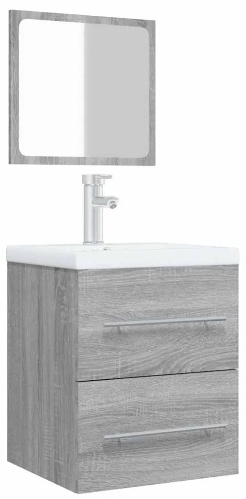 vidaXL Ντουλάπι Μπάνιου με Καθρέφτη Γκρι Sonoma 41x38,5x48 εκ.