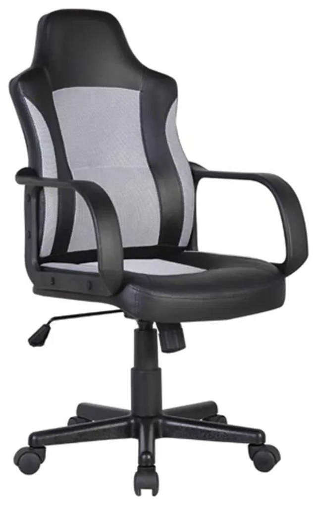 ΚΑΡΕΚΛΑ ΓΡΑΦΕΙΟΥ BF2850 Γκρι Mesh-Μαύρο 56x55x98/108cm