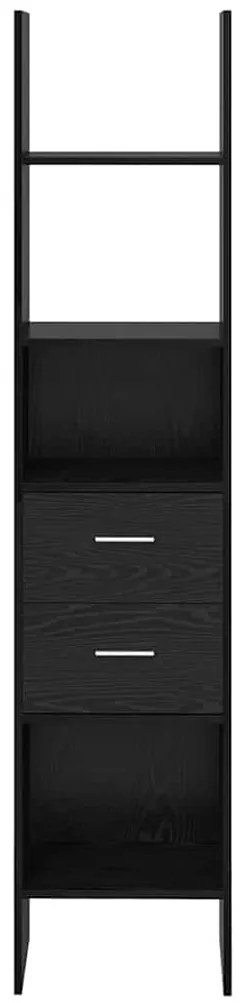 vidaXL Βιβλιοθήκη Μαύρη δρυς 40 x 35 x 180 εκ. Επεξεργασμένο ξύλο